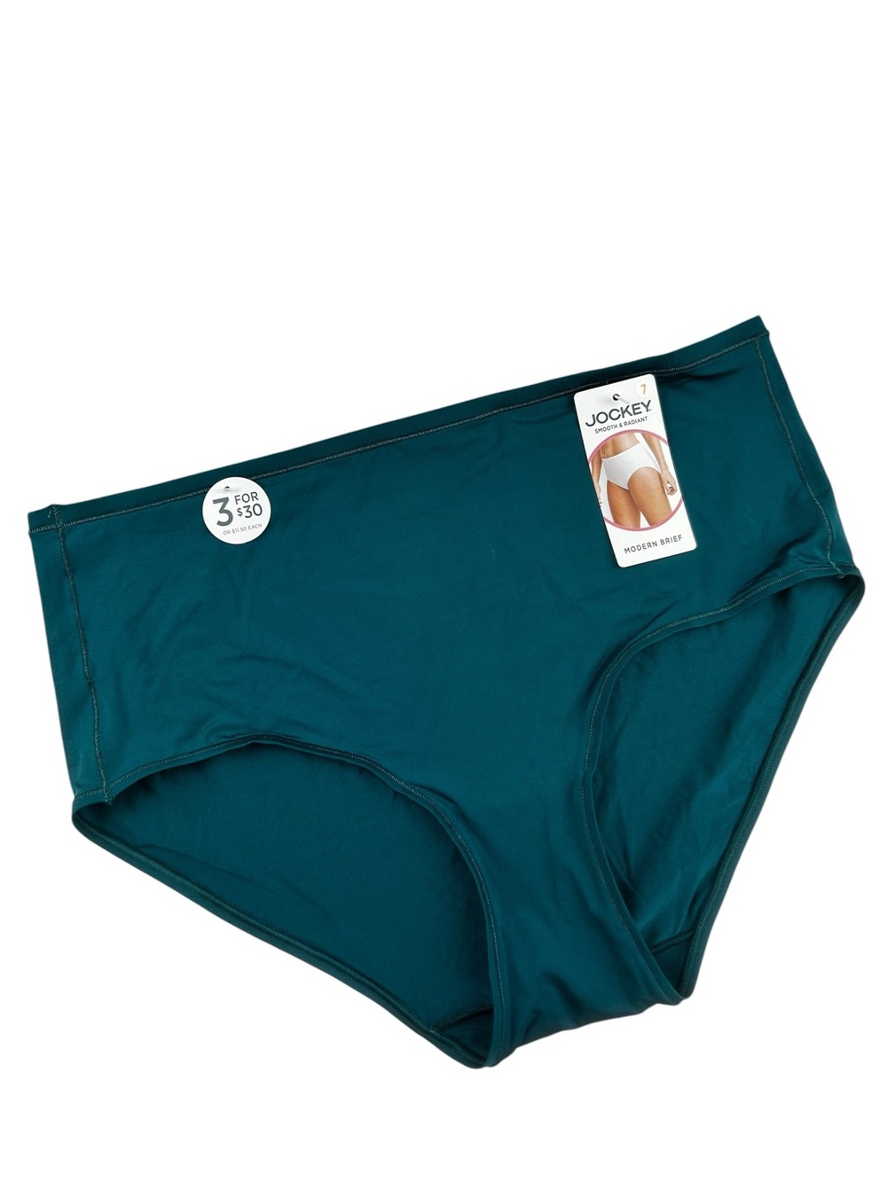 Jockey Smooth & Radiant Women's Modern Briefs in Teal Green Size 7  / Large